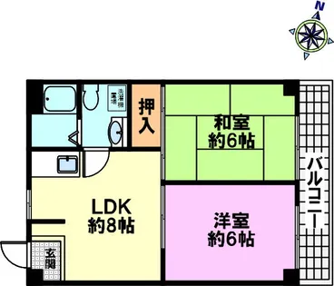 サンパレス春日【4階】の間取り