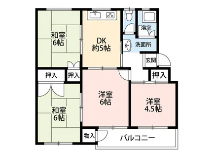 高倉台10団地43号棟【5階】の間取り