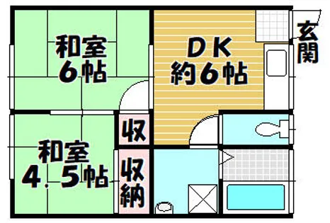 柿原アパート【201号室】の間取り