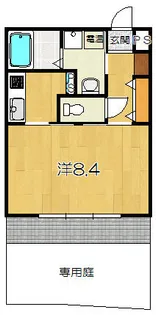 サンクスパレ桂Ⅱ【106号室】の間取り