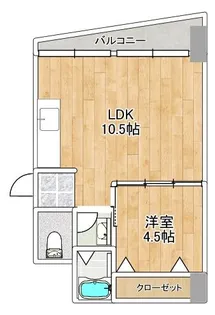 難波ミツミコープ【602号室】の間取り