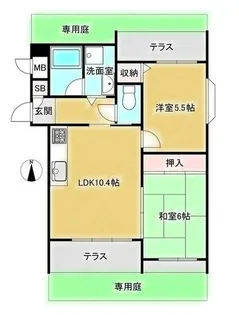ベルゾーネ高羽【1階】の間取り