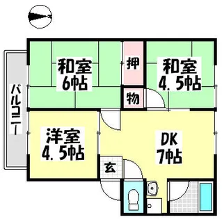 レジオンハイツ湖東【B22号室】の間取り