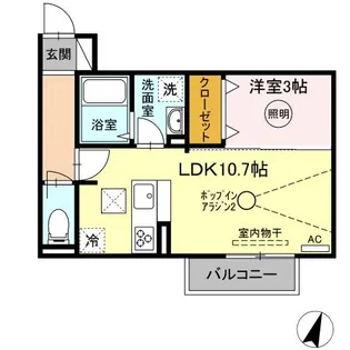 プレステージⅢ【107号室】の間取り