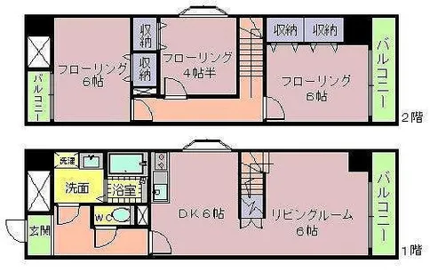 ホワイトアベニュー筥松【210号室】の間取り