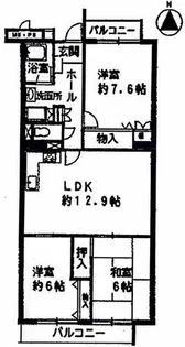 鈴蘭泉台第2ハウス 1号棟【206号室】の間取り
