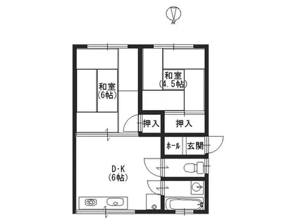 コーポ冠山【1階】の間取り