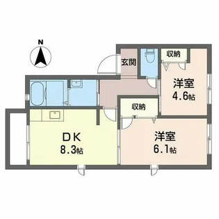 パレスデュオ・照(テラス)【205号室】の間取り