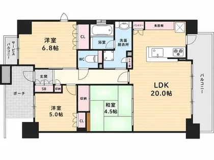 ヴェリテ洛西口ブライト【8階】の間取り