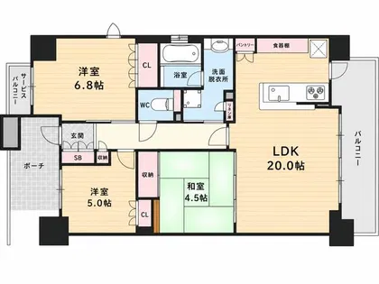 ヴェリテ洛西口ブライト【8階】の間取り