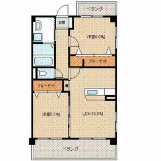 ソレアード早良【5階】の間取り