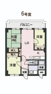 ワカイシビック第1ハイツ【2階】の間取り