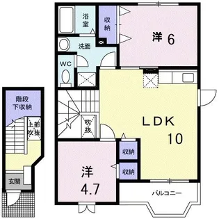 ハーモニータウンB【2階】の間取り