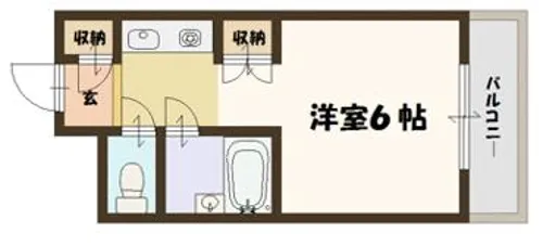 ドミトリーモリ関大前【2階】の間取り