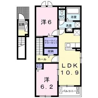フィデール田川A【201号室】の間取り