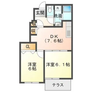 グランベル和田【103号室】の間取り