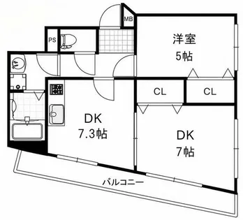 ロータスコート【401号室】の間取り
