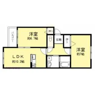 パルク森下【201号室】の間取り