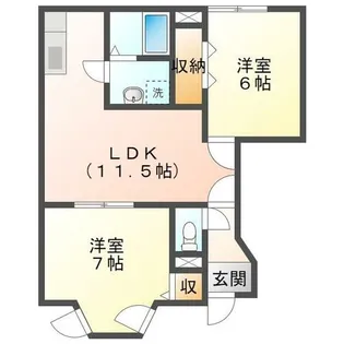 ハーモニーコンフォートB【102号室】の間取り