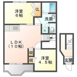 ハーモニータウンB【203号室】の間取り
