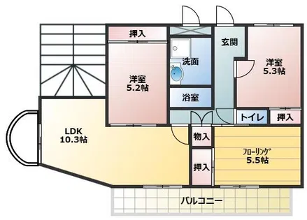 サングレース荒井【205号室】の間取り