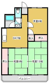 グランドハイツカワモト【606号室】の間取り