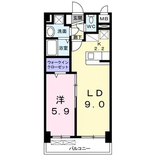 プレステージ空港東【4階】の間取り