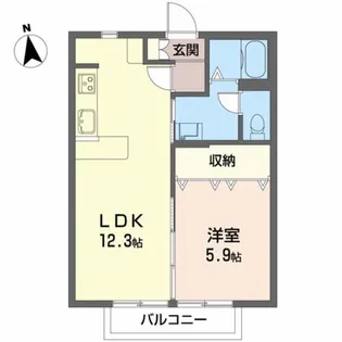 グリーンステージ高田山【2階】の間取り