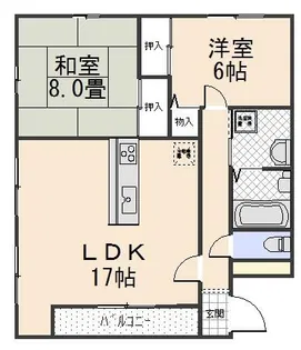 コスモプラザ大神【301号室】の間取り