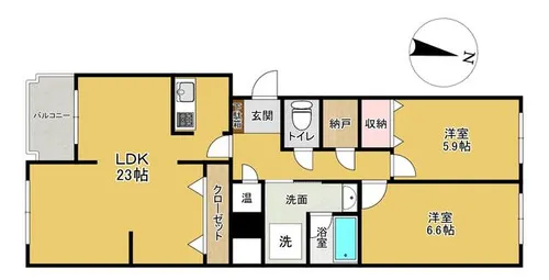 ライオンズマンション山鼻【110号室】の間取り