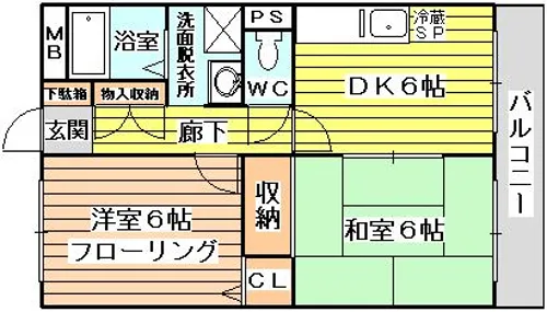 ユウリンカン【402号室】の間取り