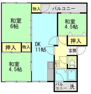 狩口台住宅(明舞12団地)33号棟【2階】の間取り