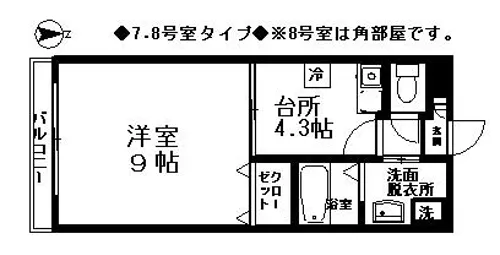 ル・レーヴ七隈【508号室】の間取り