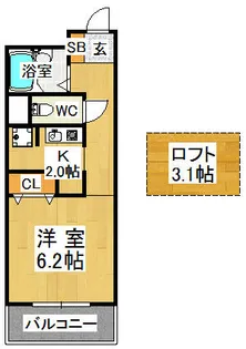 学園カレッジハイツ【6階】の間取り