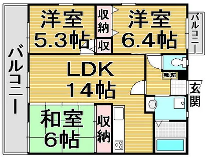 シャンポールセイコウ【403号室】の間取り