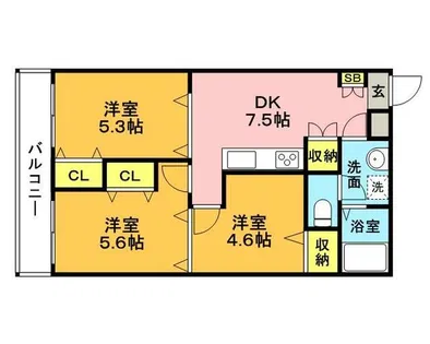 PEACE COURT【202号室】の間取り