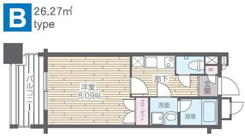 HF烏丸鞍馬口レジデンス【0307号室】の間取り