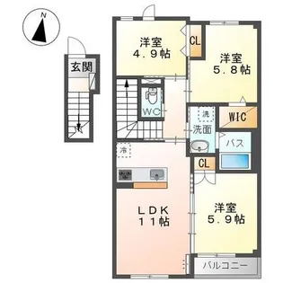 グランウッド【201号室】の間取り