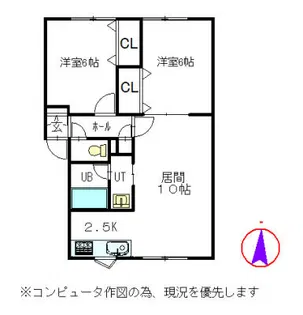 コーポ愛Ⅱ【3階】の間取り