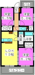 ステラパークサイド次郎丸Ⅰ【303号室】の間取り