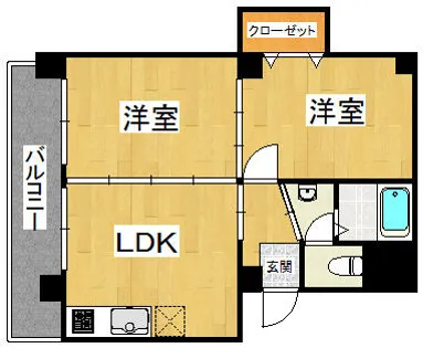 サンシャイン周船寺【201号室】の間取り