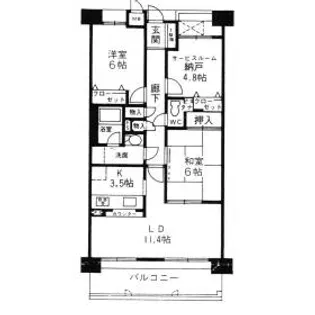 清荒神ヒルズ【8階】の間取り