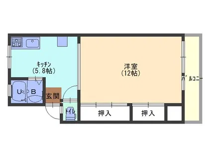 ウエストマンション魚住【2階】の間取り