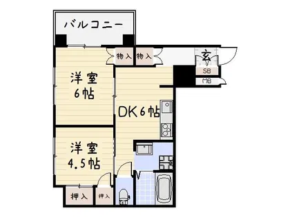 黄金ハイツ【7階】の間取り