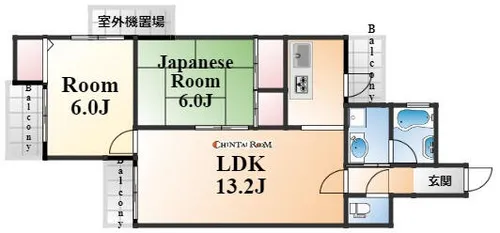 ワコーレグリーンコート芦屋【2階】の間取り