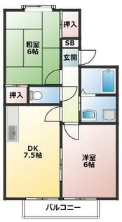 サニーガーデン21 A棟【2階】の間取り
