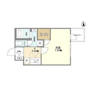 ウェルスクエア京都西陣WEST【2階】の間取り