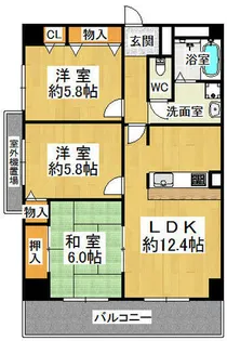 中山手シティコート【1階】の間取り