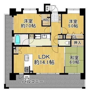 エイルマンション諏訪野町【8階】の間取り