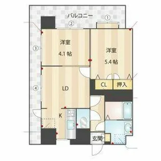 グランメール・エスティエ【310号室】の間取り